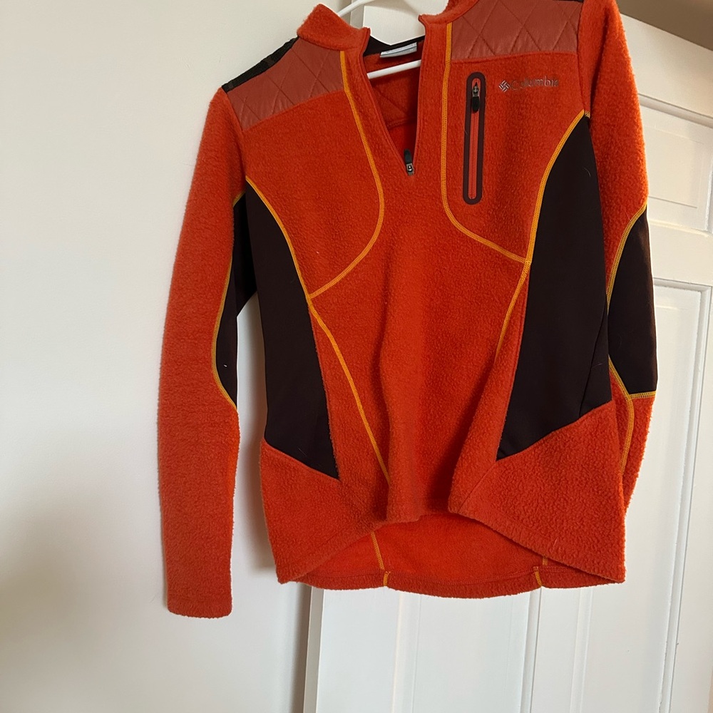 Columbia Orange and Black Fleece Jacket